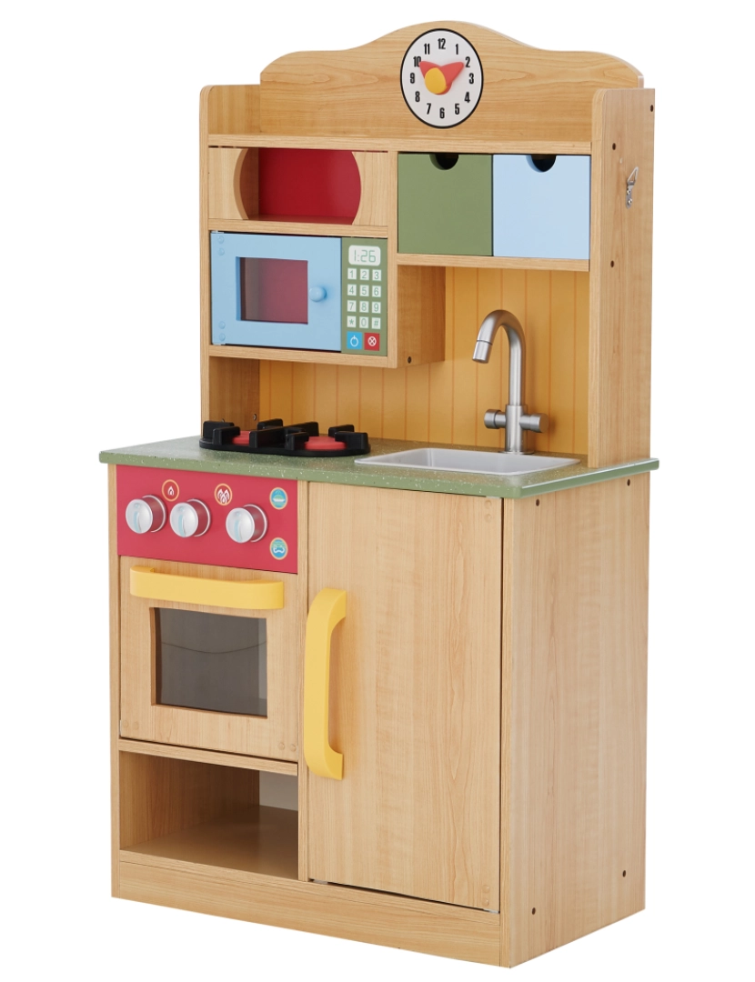 imagem de Teamson Kids Little Chef Florence Classic Play Kitchen, Grão de madeira1