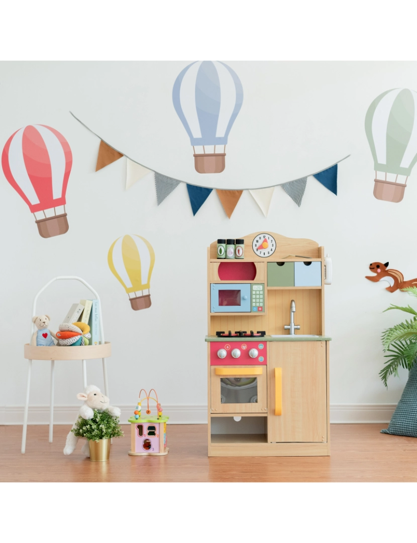 imagem de Teamson Kids Little Chef Florence Classic Play Kitchen, Grão de madeira3