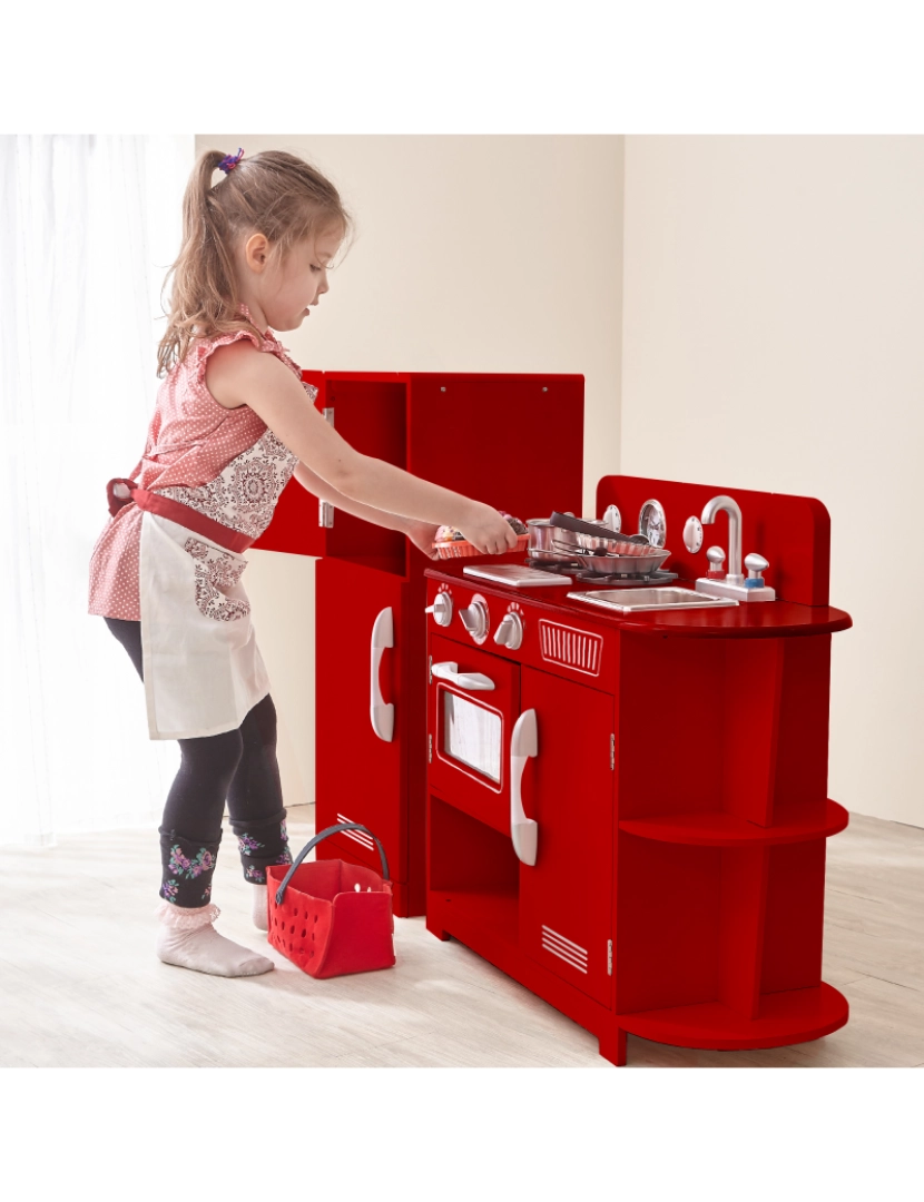 imagem de Teamson Kids Little Chef Amsterdam Retro Play Kitchen - Vermelho2