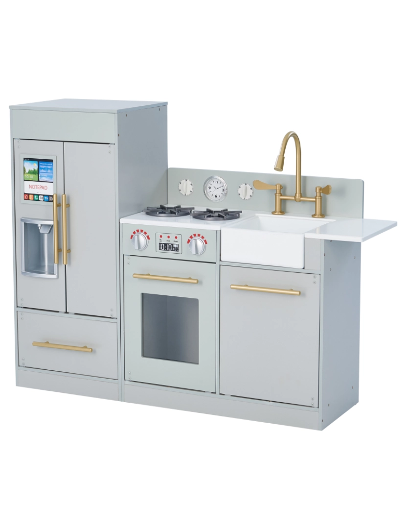 Teamson Kids - Teamson Kids Little Chef Chelsea Modern Play Kitchen, Silver Gray/Gold