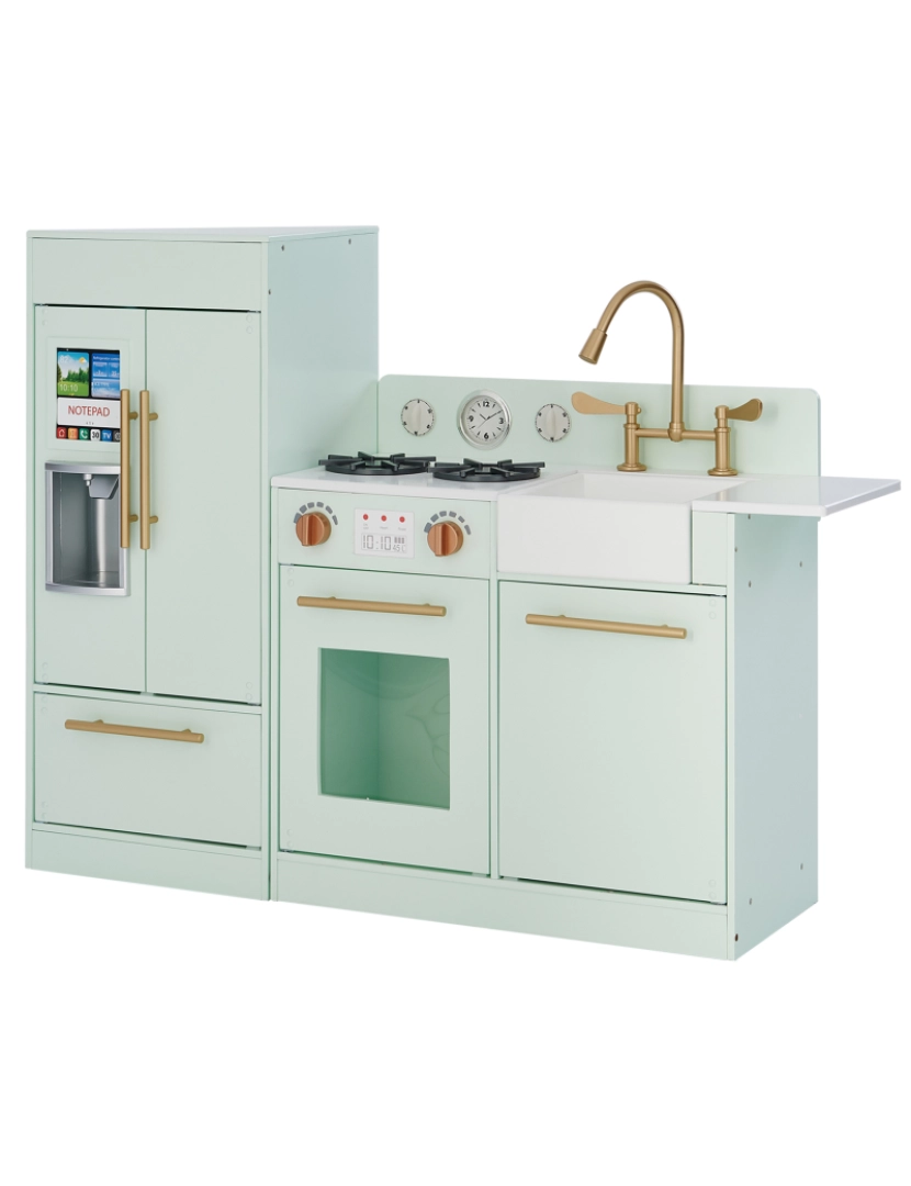 Teamson Kids - Teamson Kids Little Chef Chelsea Modern Play Kitchen - Mint/Gold