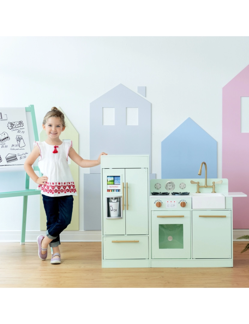 imagem de Teamson Kids Little Chef Chelsea Modern Play Kitchen - Mint/Gold2