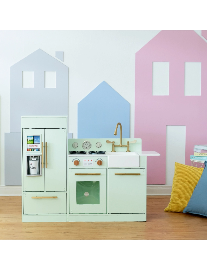 imagem de Teamson Kids Little Chef Chelsea Modern Play Kitchen - Mint/Gold3