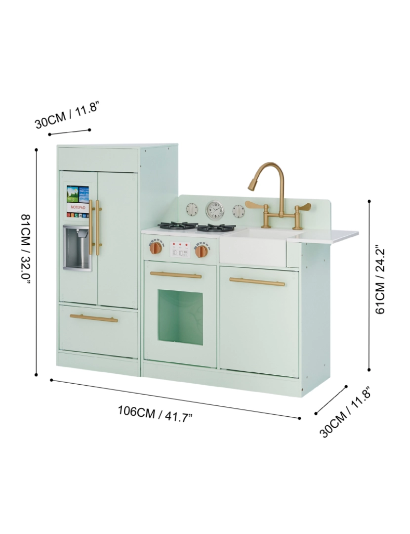 imagem de Teamson Kids Little Chef Chelsea Modern Play Kitchen - Mint/Gold4