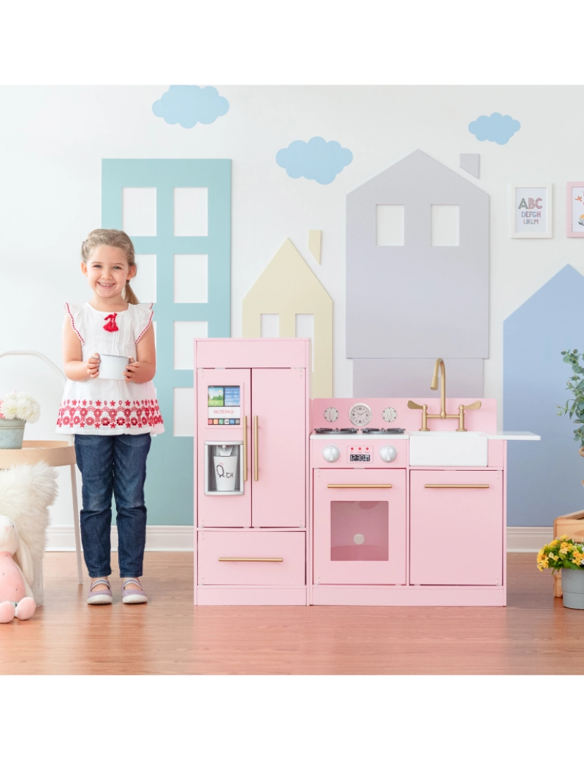 imagem de Teamson Kids Little Chef Chelsea Jogar Cozinha & Frigorífico Set, Pink2