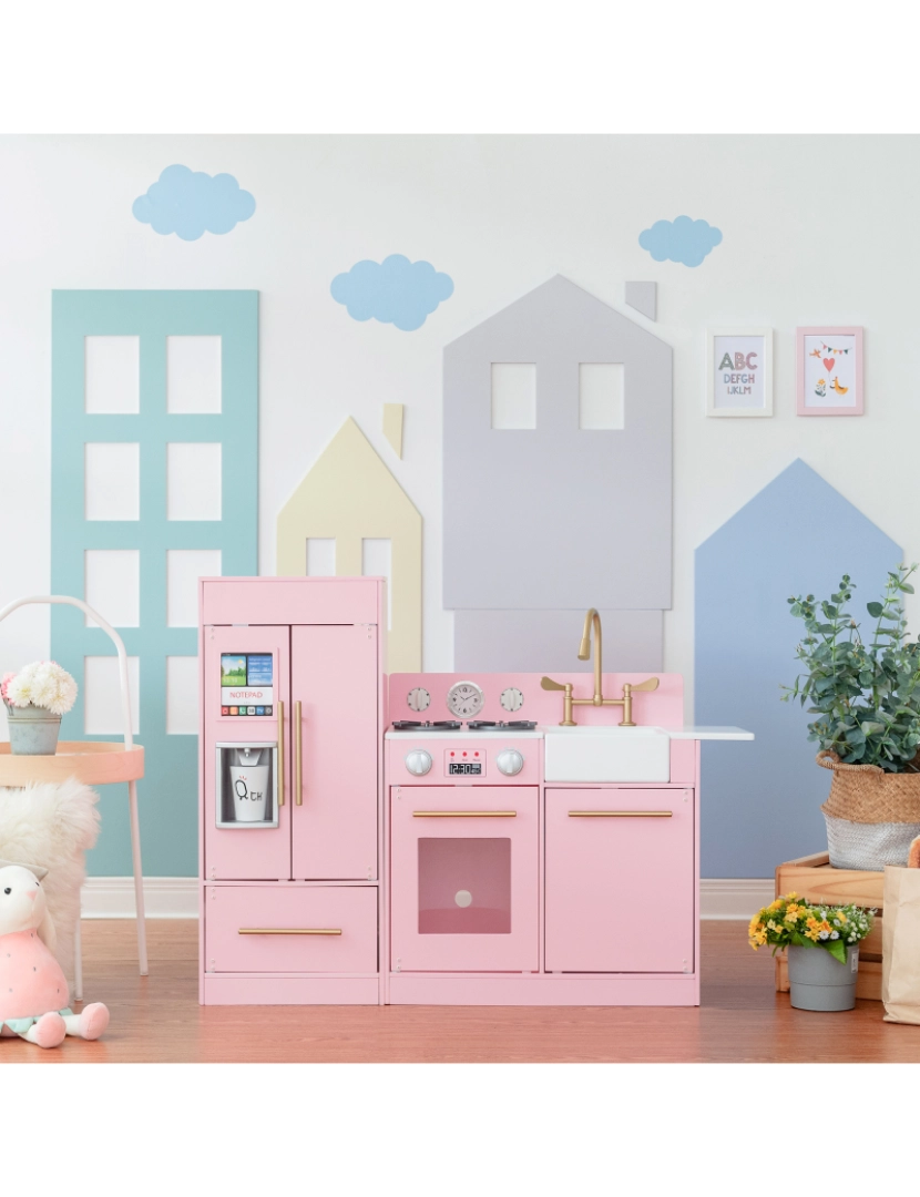 imagem de Teamson Kids Little Chef Chelsea Jogar Cozinha & Frigorífico Set, Pink3