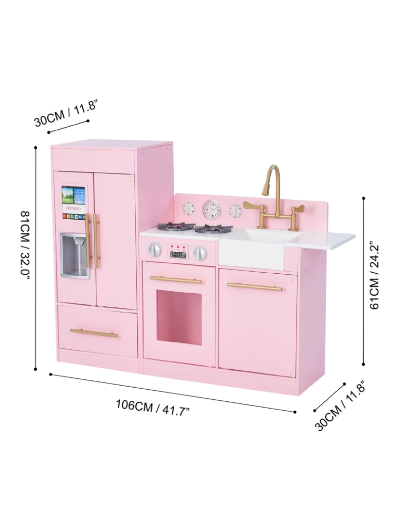 imagem de Teamson Kids Little Chef Chelsea Jogar Cozinha & Frigorífico Set, Pink4