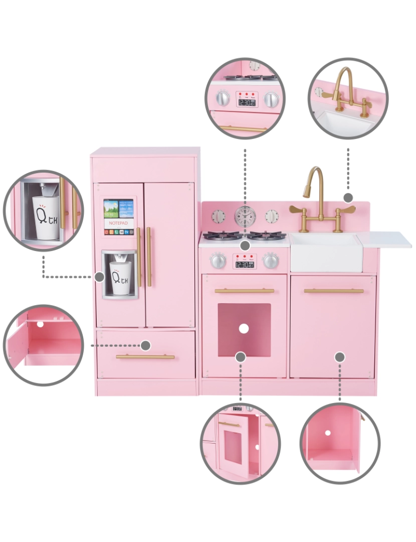 imagem de Teamson Kids Little Chef Chelsea Jogar Cozinha & Frigorífico Set, Pink5