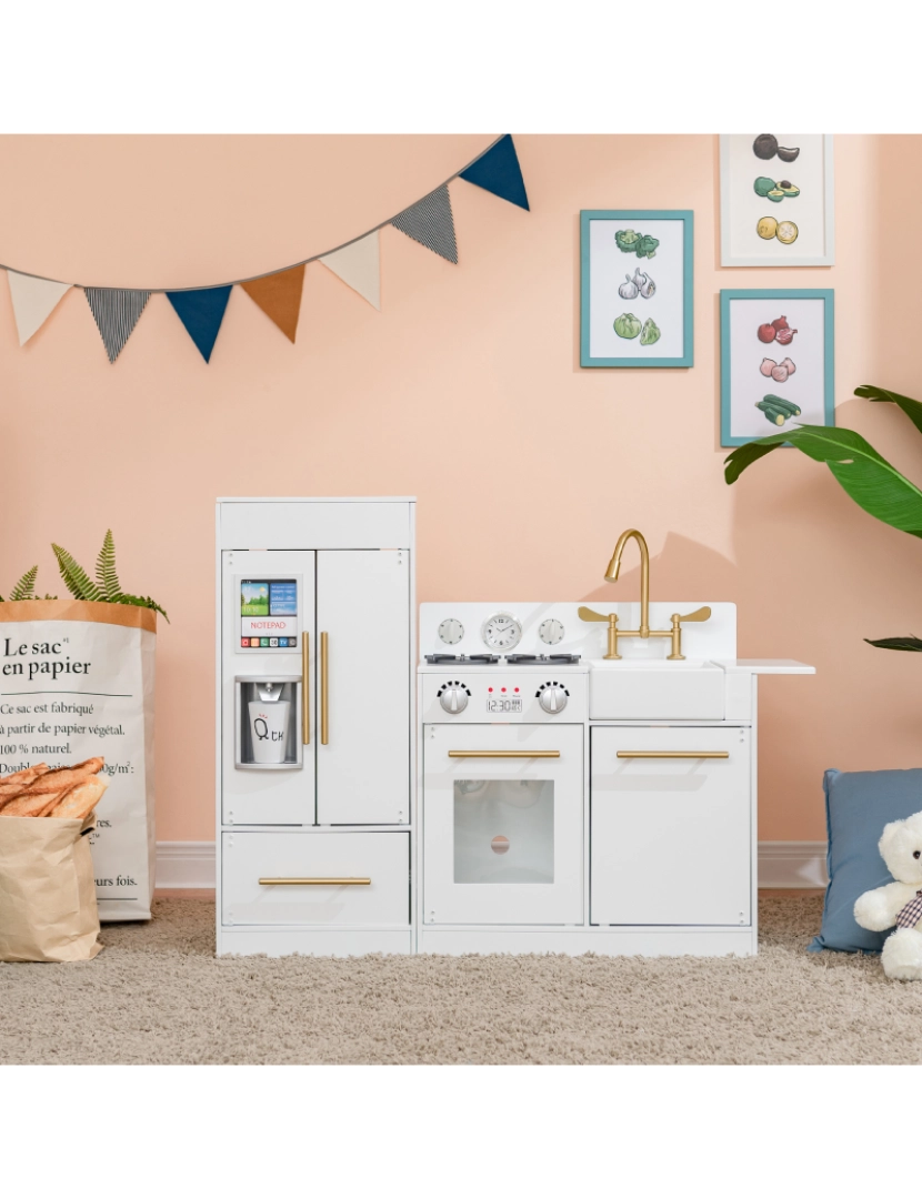 imagem de Teamson Kids Little Chef Chelsea Modern Play Kitchen, Branco/Gold3