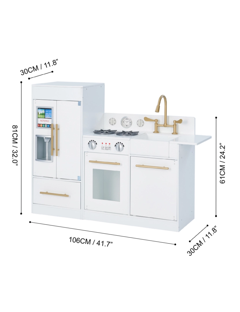 imagem de Teamson Kids Little Chef Chelsea Modern Play Kitchen, Branco/Gold4