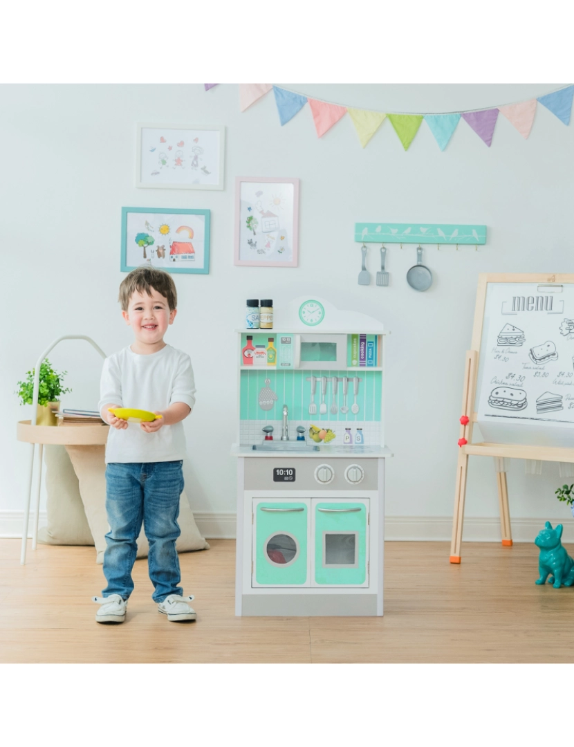 imagem de Teamson Kids - Little Chef Madrid Classic Play Kitchen - Mint / Grey2