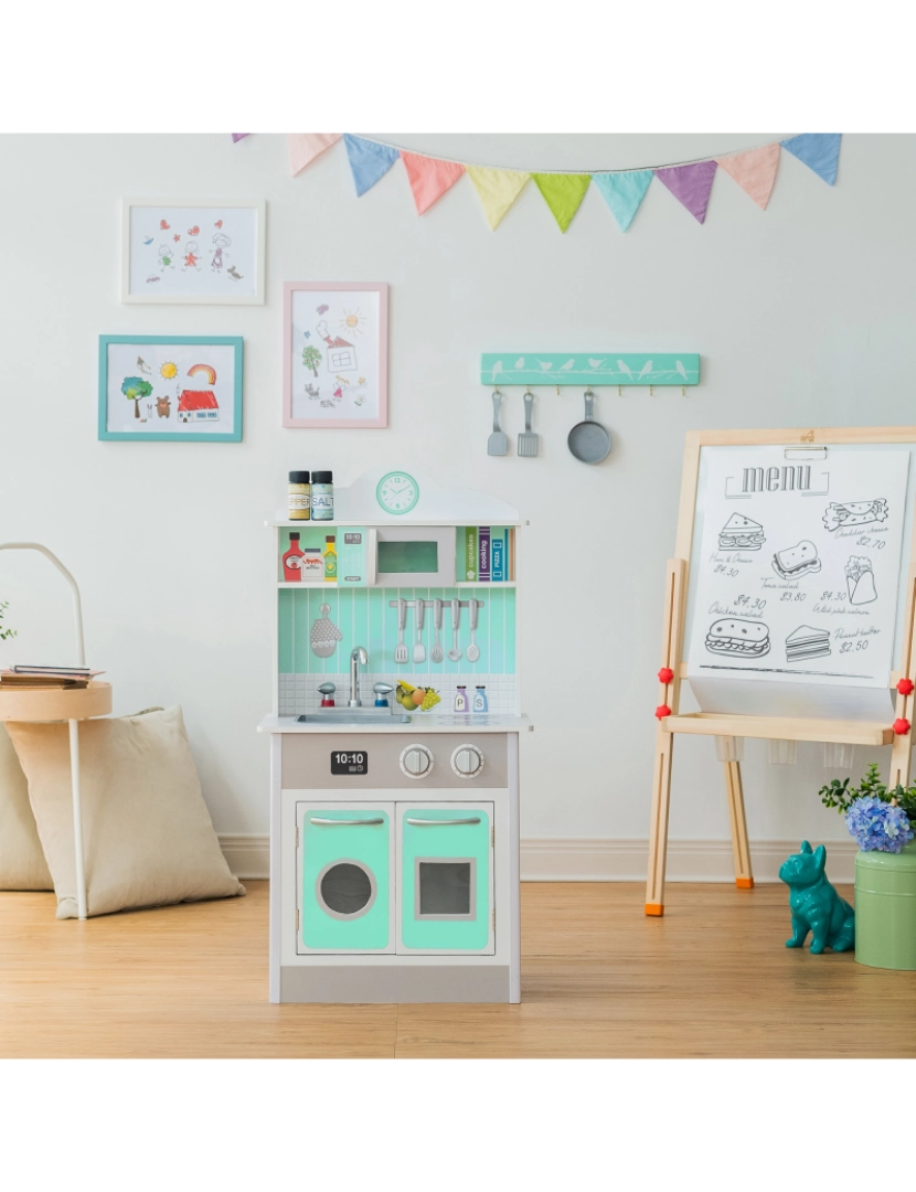 imagem de Teamson Kids - Little Chef Madrid Classic Play Kitchen - Mint / Grey3