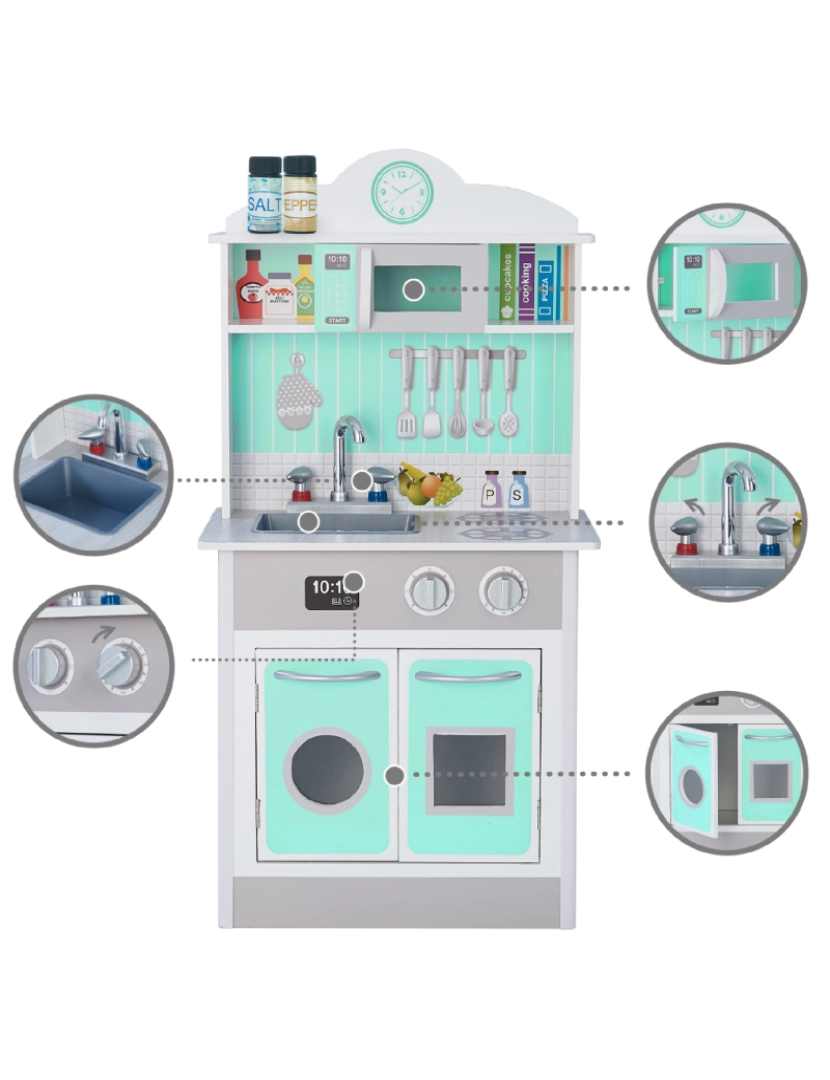 imagem de Teamson Kids - Little Chef Madrid Classic Play Kitchen - Mint / Grey5