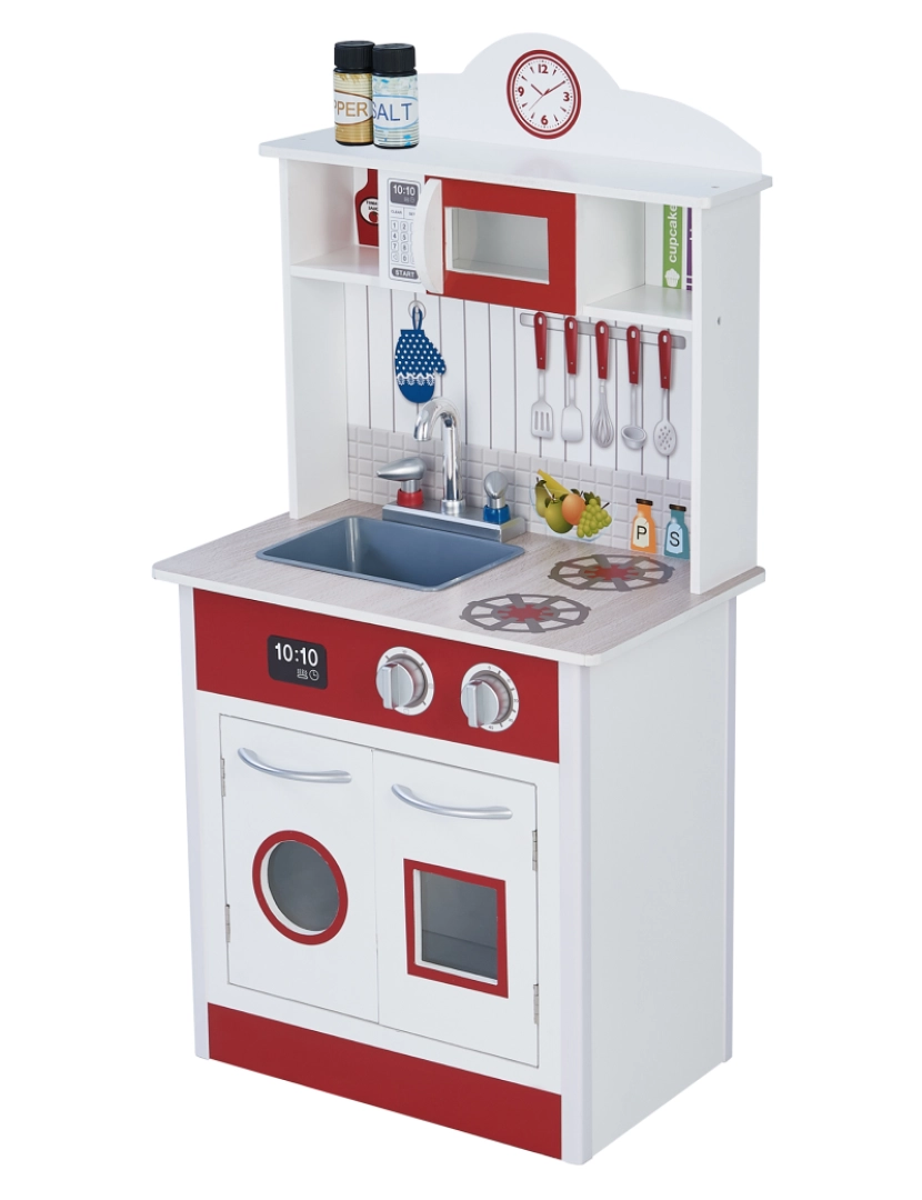 Teamson Kids - Teamson Kids Little Chef Madrid Classic Play Kitchen - Vermelho/branco