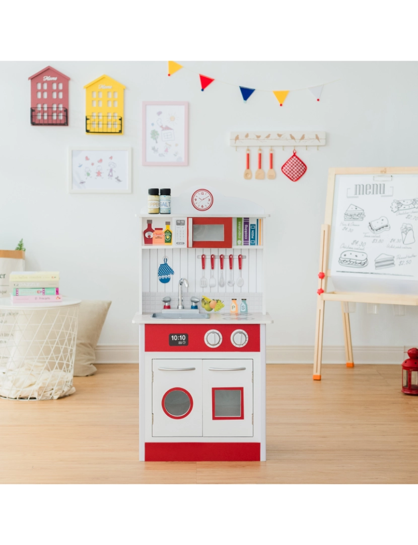 imagem de Teamson Kids Little Chef Madrid Classic Play Kitchen - Vermelho/branco3