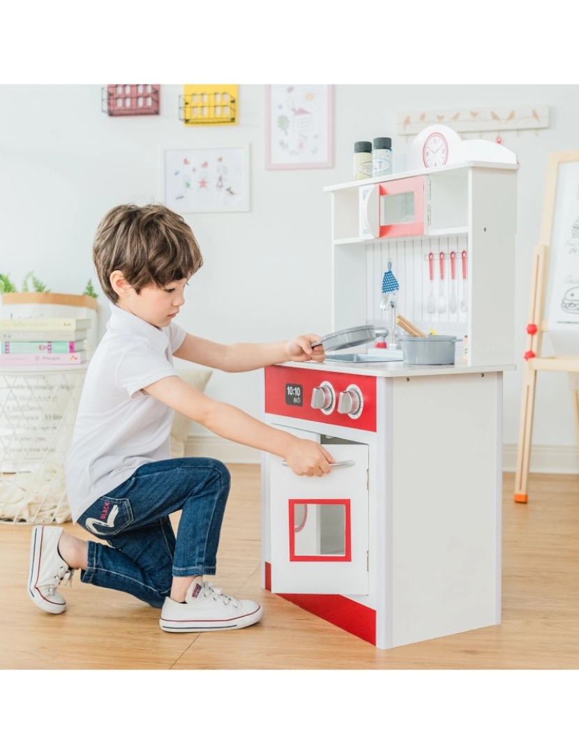 imagem de Teamson Kids Little Chef Madrid Classic Play Kitchen - Vermelho/branco6