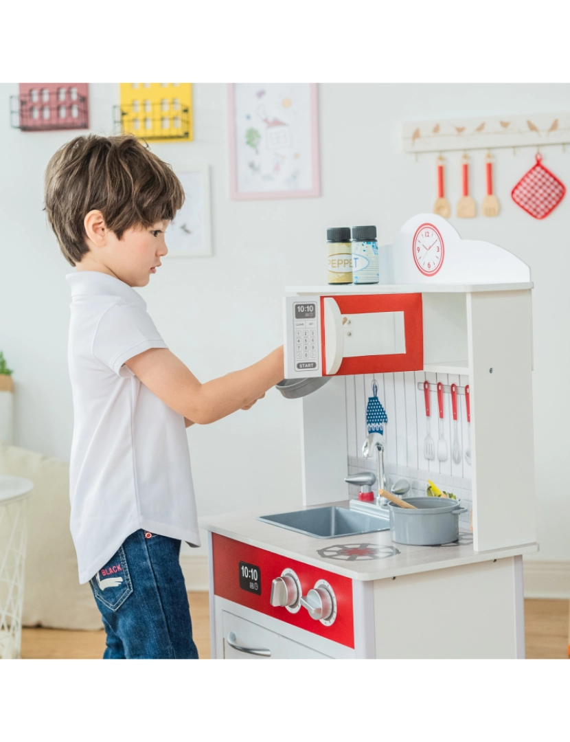 imagem de Teamson Kids Little Chef Madrid Classic Play Kitchen - Vermelho/branco7