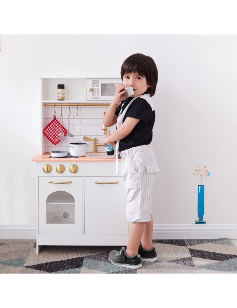 imagem de Teamson Kids Little Chef Boston Classic Play Kitchen & Cookware, Branco2