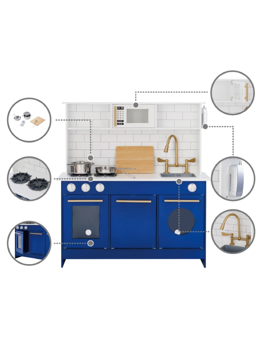 imagem de Teamson Kids Little Chef Berlin Play Kitchen W/ Cookware, Branco/azul5