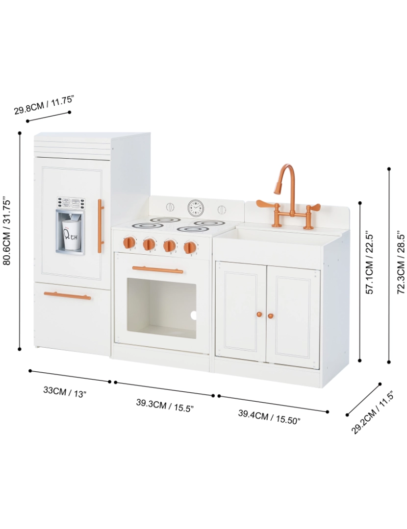 imagem de Teamson Kids Little Chef Paris All-In-1 Modern Play Kitchen Set, Branco/Rose Gold4