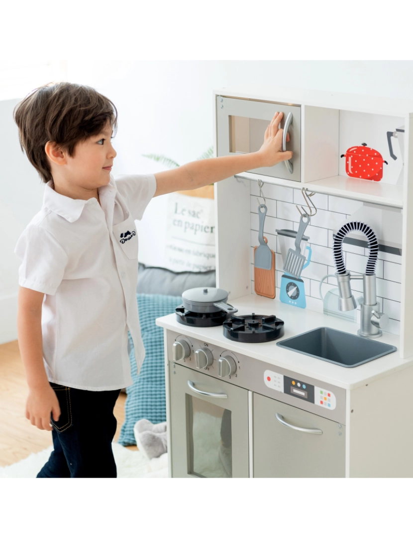 imagem de Teamson Kids Little Chef Valencia, Kids Playset Cozinha, Branco/Gray6