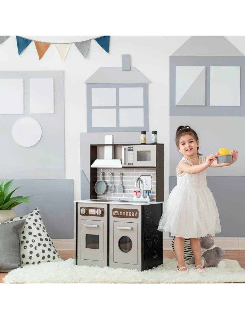 imagem de Teamson Kids Little Chef Burgundy Classic Play Kitchen - Expresso / Preto2