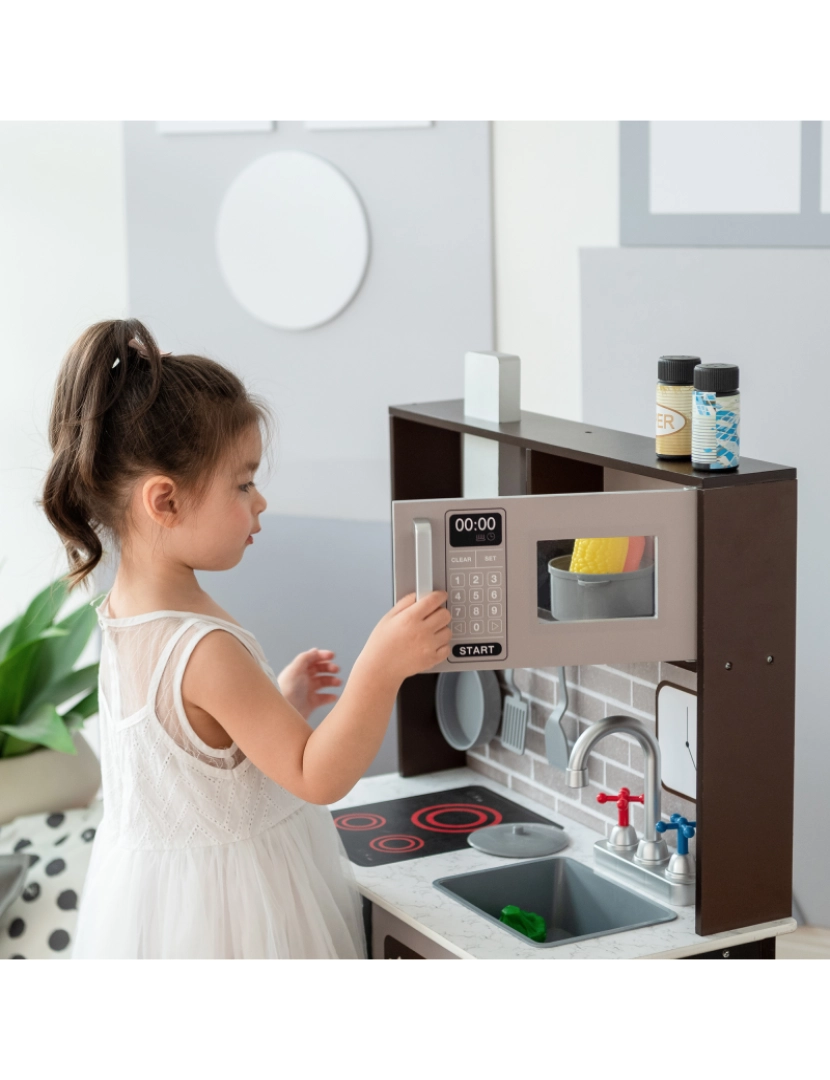 imagem de Teamson Kids Little Chef Burgundy Classic Play Kitchen - Expresso / Preto5