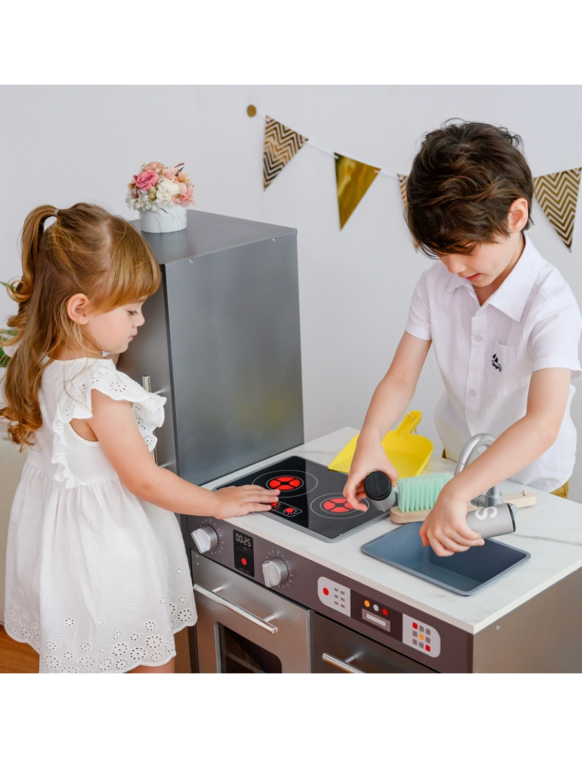 imagem de Teamson Kids - Little Chef Milano Modern Play Kitchen - Grey5