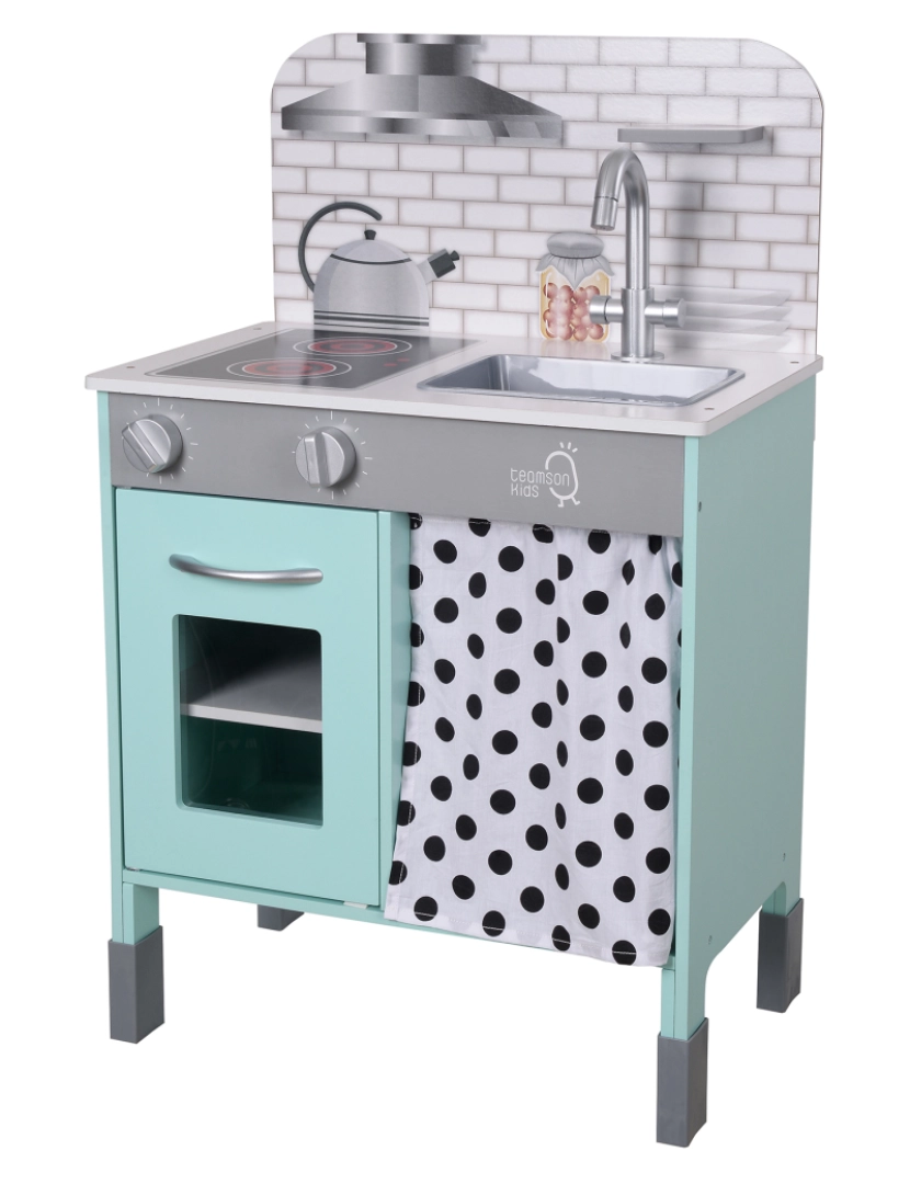 Teamson Kids - Teamson crianças pequeno Chef Philly moderno madeira cozinha Playset, Mint / branco