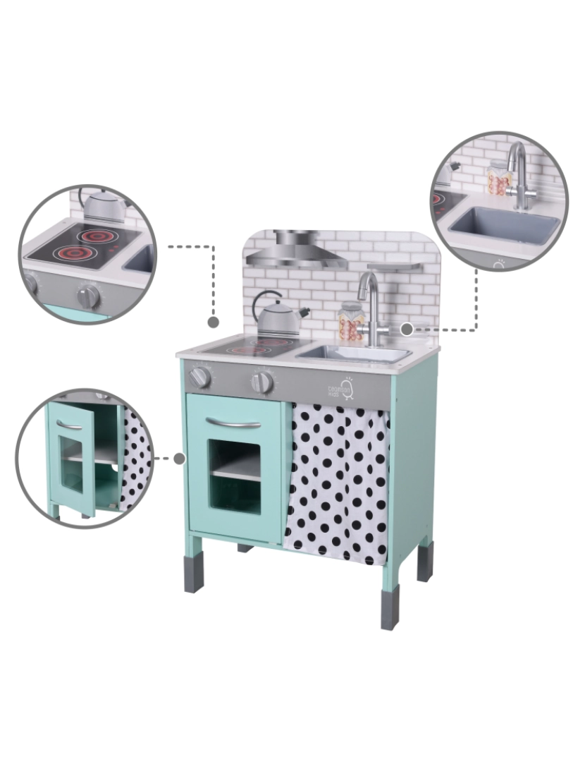 imagem de Teamson crianças pequeno Chef Philly moderno madeira cozinha Playset, Mint / branco5