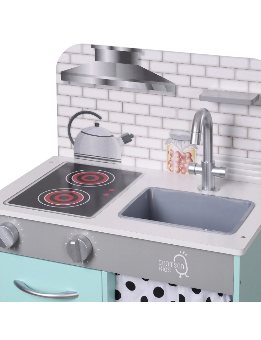 imagem de Teamson crianças pequeno Chef Philly moderno madeira cozinha Playset, Mint / branco6