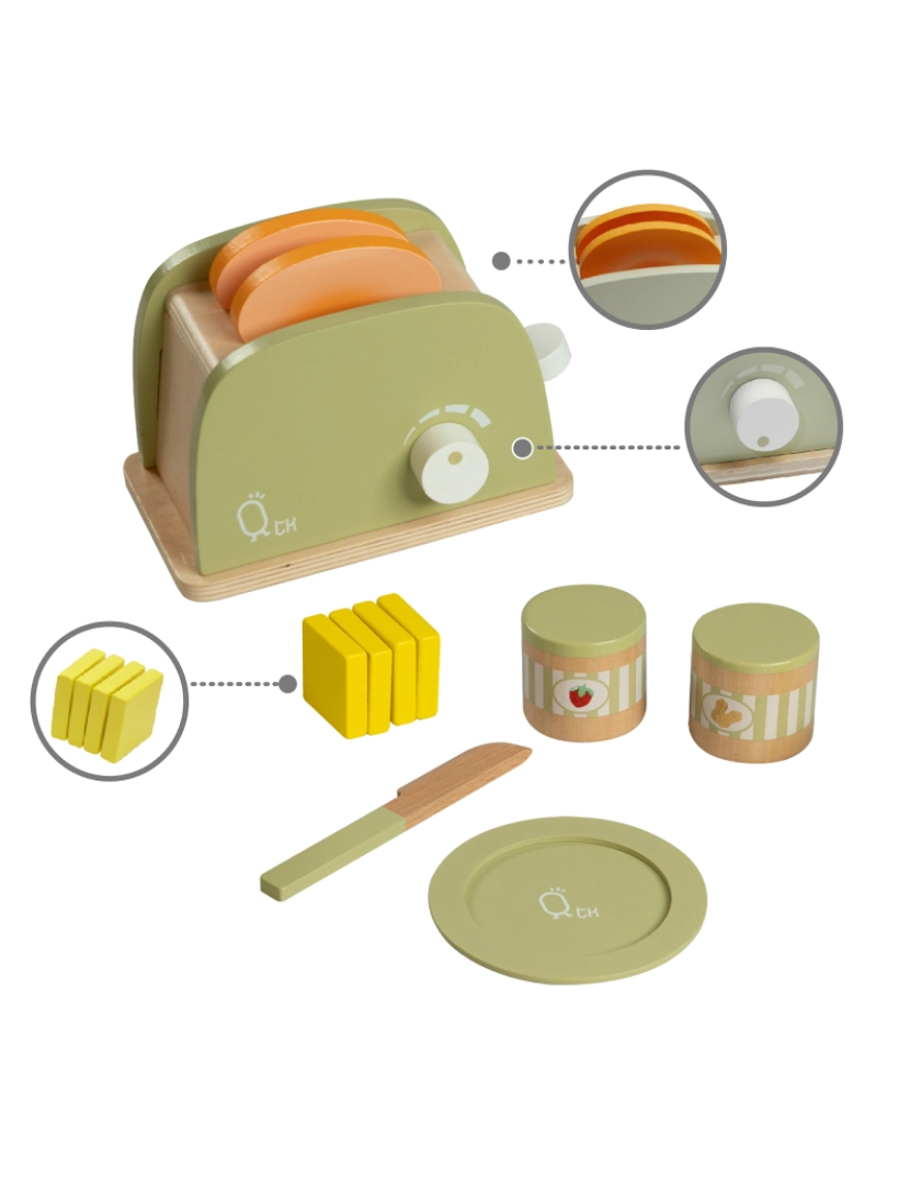 imagem de Teamson Kids Little Chef Frankfurt Madeira Torradeira Play Kitchen Accessories Verde4