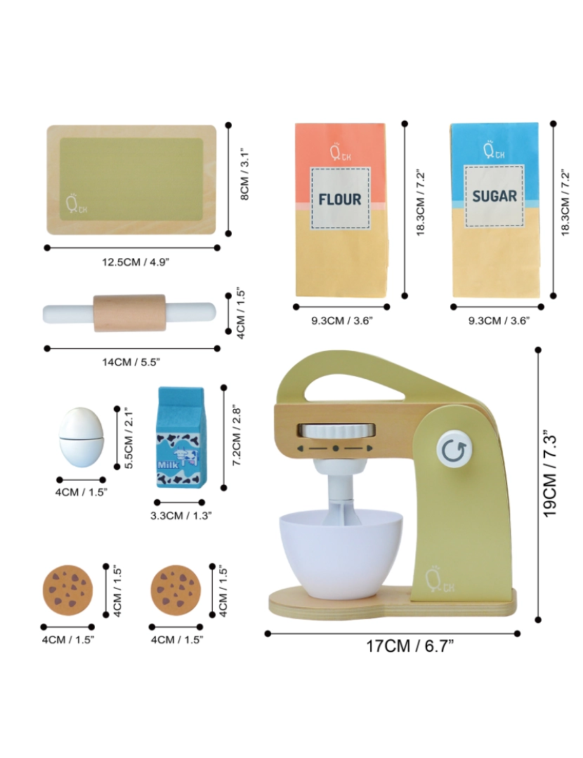 imagem de Teamson crianças pequeno Chef Frankfurt Mixer de madeira jogar cozinha Acessórios, Verde4