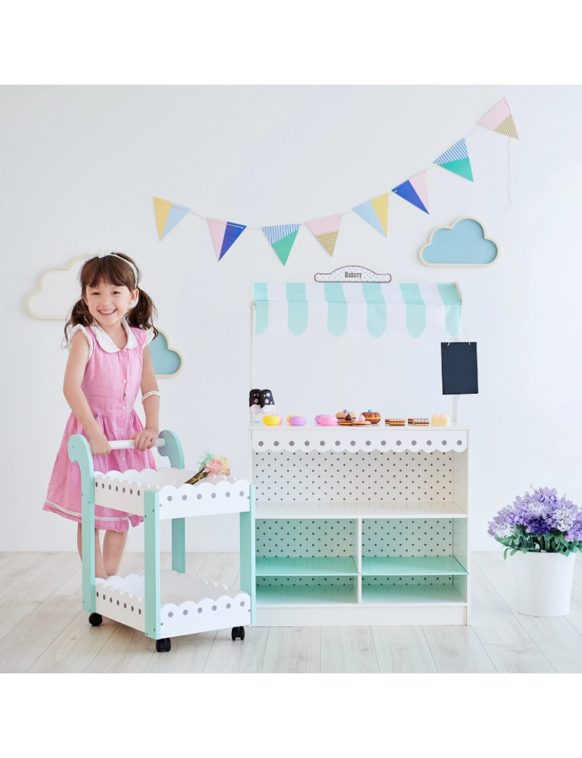 imagem de Teamson Kids My Dream Bakery Shop, Treat Stand And Dessert Cart, Branco2