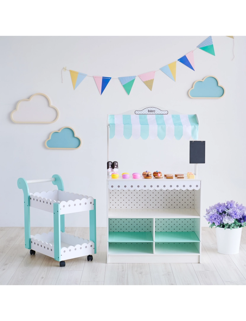 imagem de Teamson Kids My Dream Bakery Shop, Treat Stand And Dessert Cart, Branco3