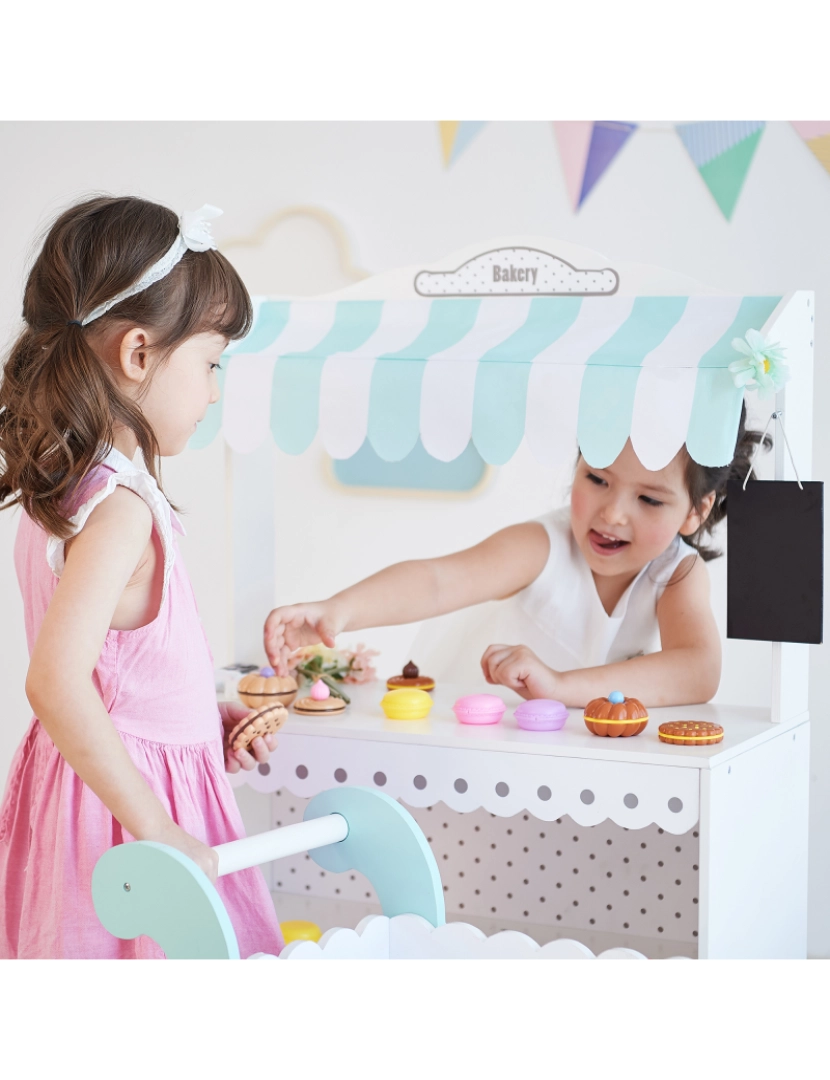 imagem de Teamson Kids My Dream Bakery Shop, Treat Stand And Dessert Cart, Branco4