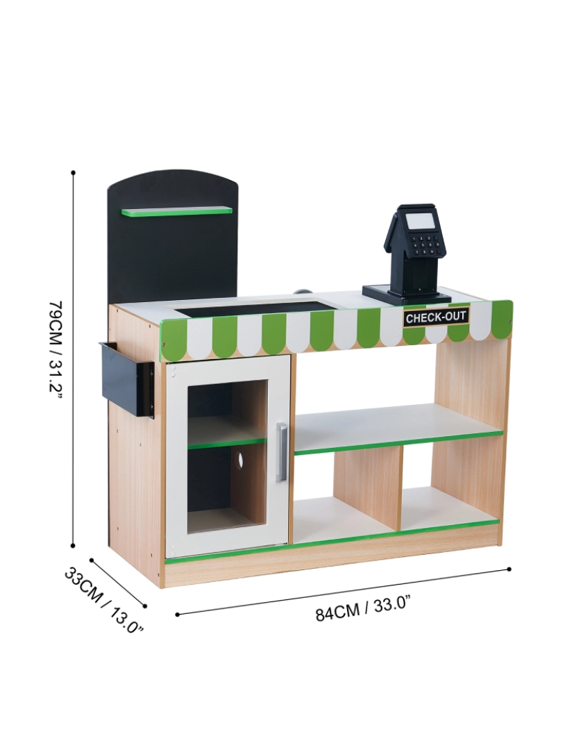 imagem de Teamson Kids Cashier Austin Play Checkout Counter, Verde/Natural4