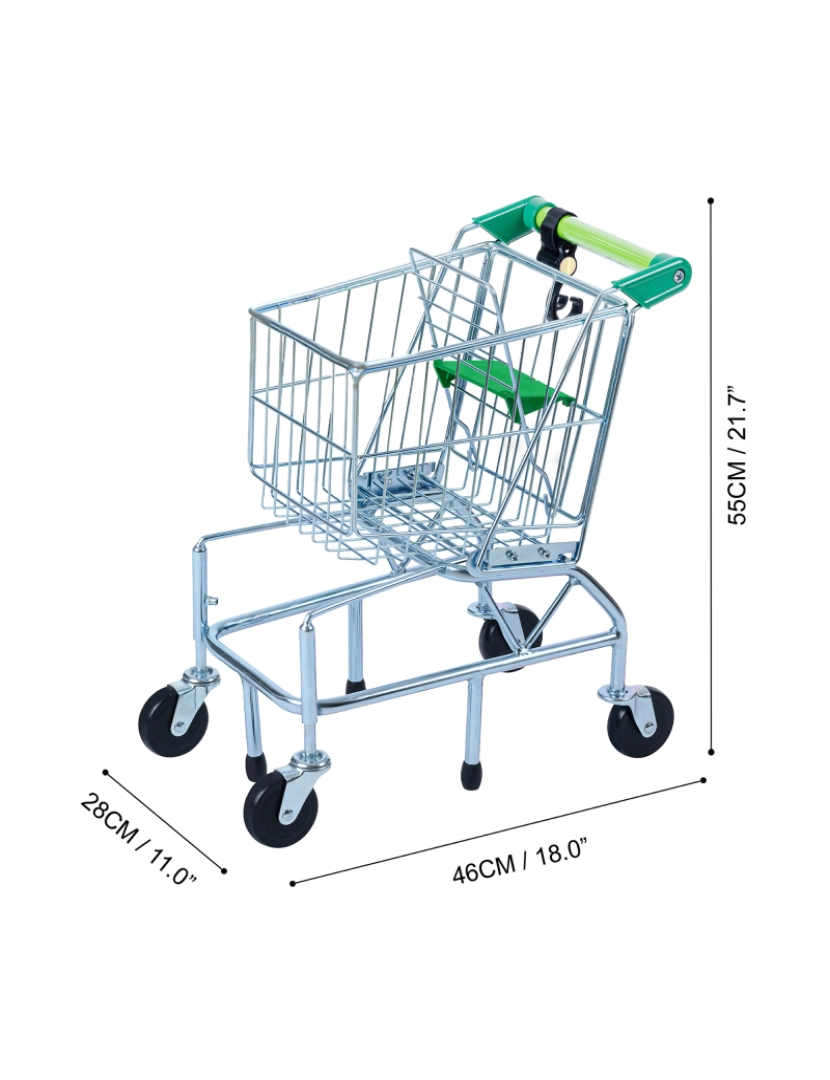 imagem de Teamson Kids Metal Supermercado Happy Shopping Cart, Verde4