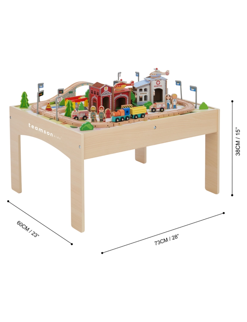 imagem de Teamson Kids - Preschool Play Lab Toys Country 85 Pcs Train and Table Set - Madeira4