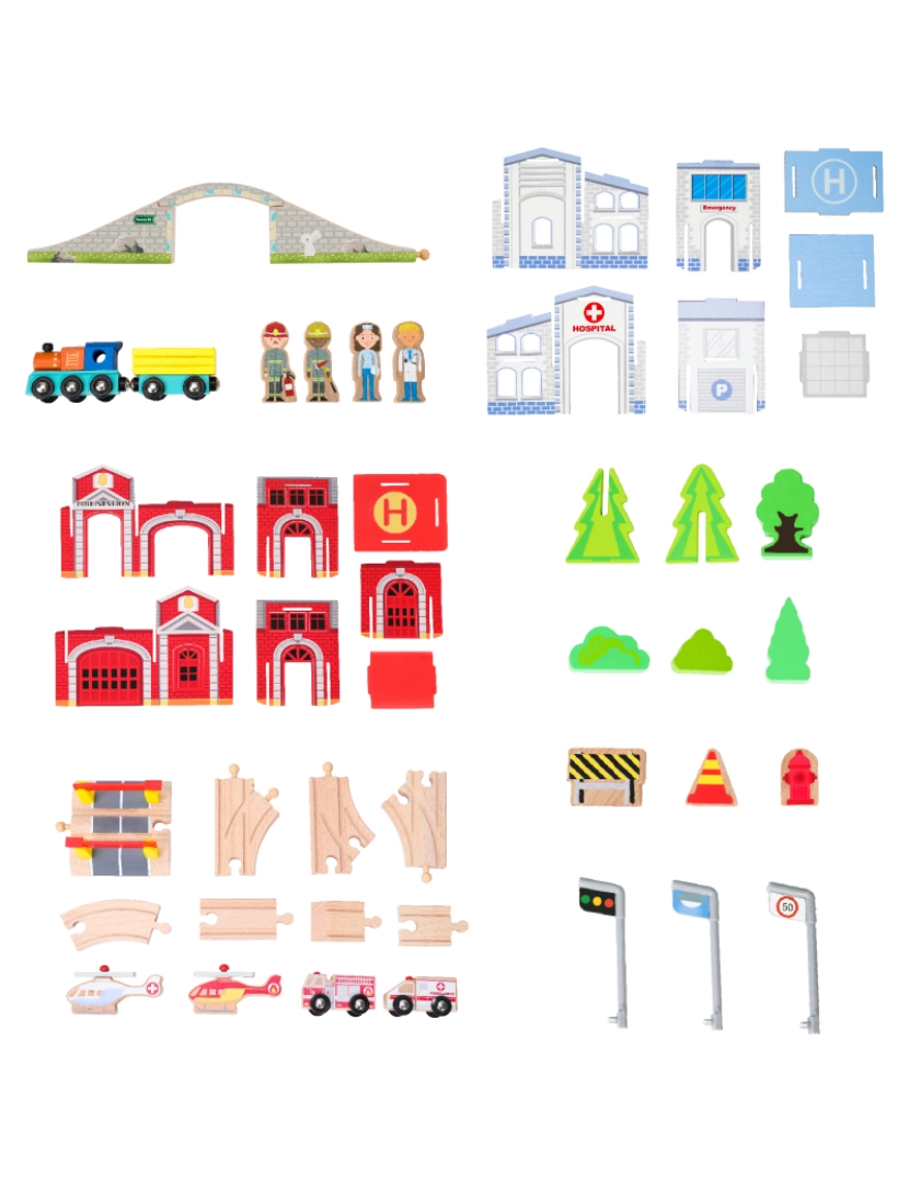 imagem de Teamson Kids - Preschool Play Lab Toys Country 85 Pcs Train and Table Set - Madeira7