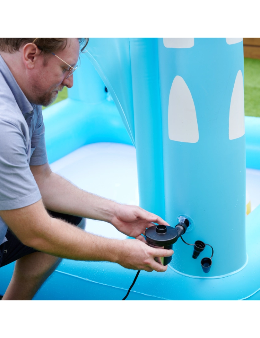 imagem de Teamson Kids - Piscina infantil inflável do castelo do divertimento da água - azul6