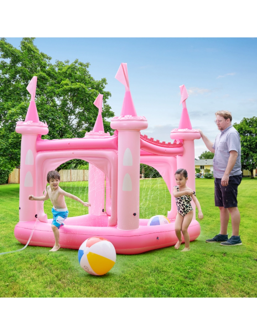 imagem de Teamson Kids - Piscina inflável do castelo do divertimento da água com bomba - rosa2