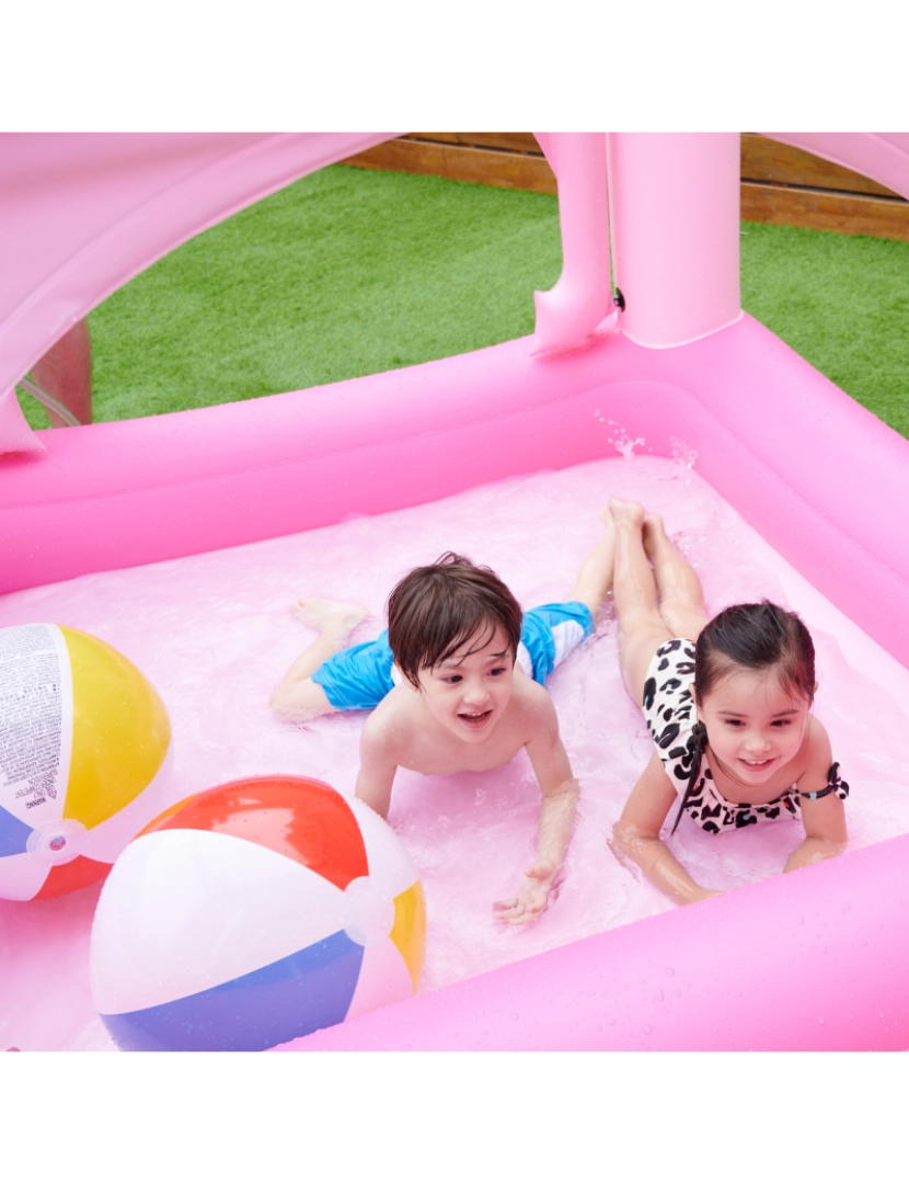 imagem de Teamson Kids - Piscina inflável do castelo do divertimento da água com bomba - rosa6