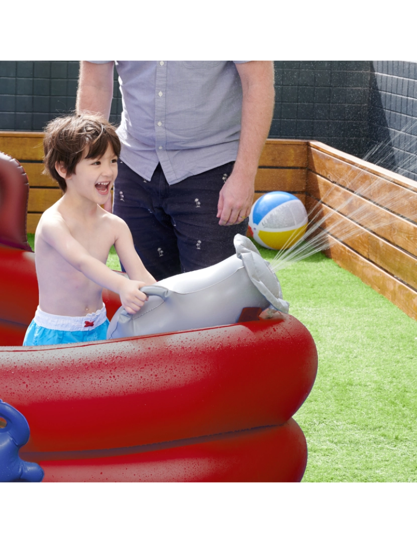 imagem de Teamson Kids - Bomba inflável do centro de jogos do aspersor do barco pirata do divertimento da água vermelho5