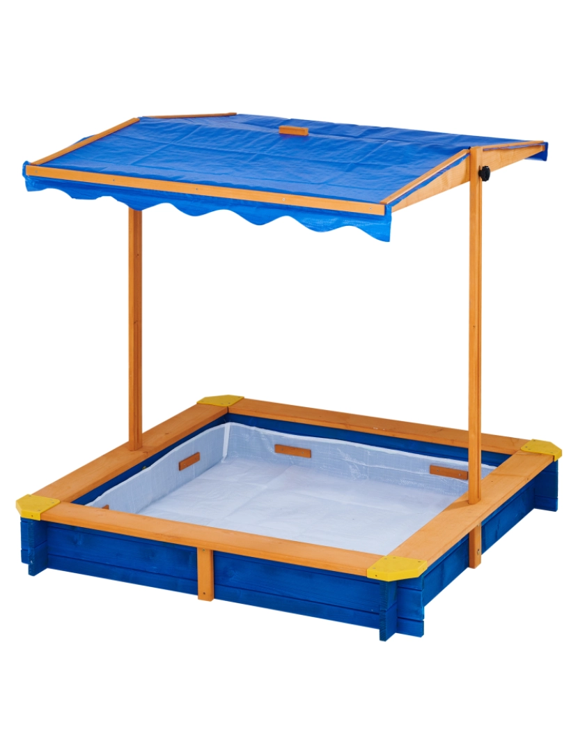 Teamson Kids - Teamson Kids - Caixa de areia de verão ao ar livre - madeira / azul