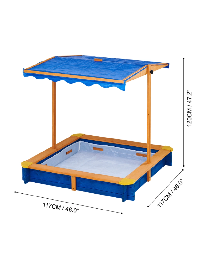 imagem de Teamson Kids - Caixa de areia de verão ao ar livre - madeira / azul4