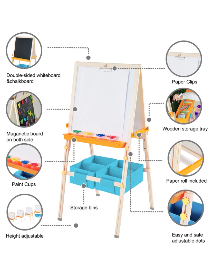 imagem de Teamson Kids - Pequeno artista Vangogh Crianças Easels - Madeira / Azul5