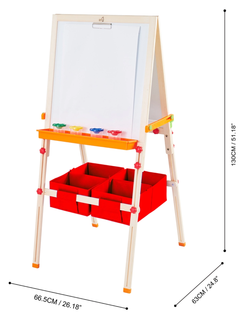 imagem de Teamson Kids - Pequeno artista Vangogh Crianças Easels - Madeira / Vermelho4