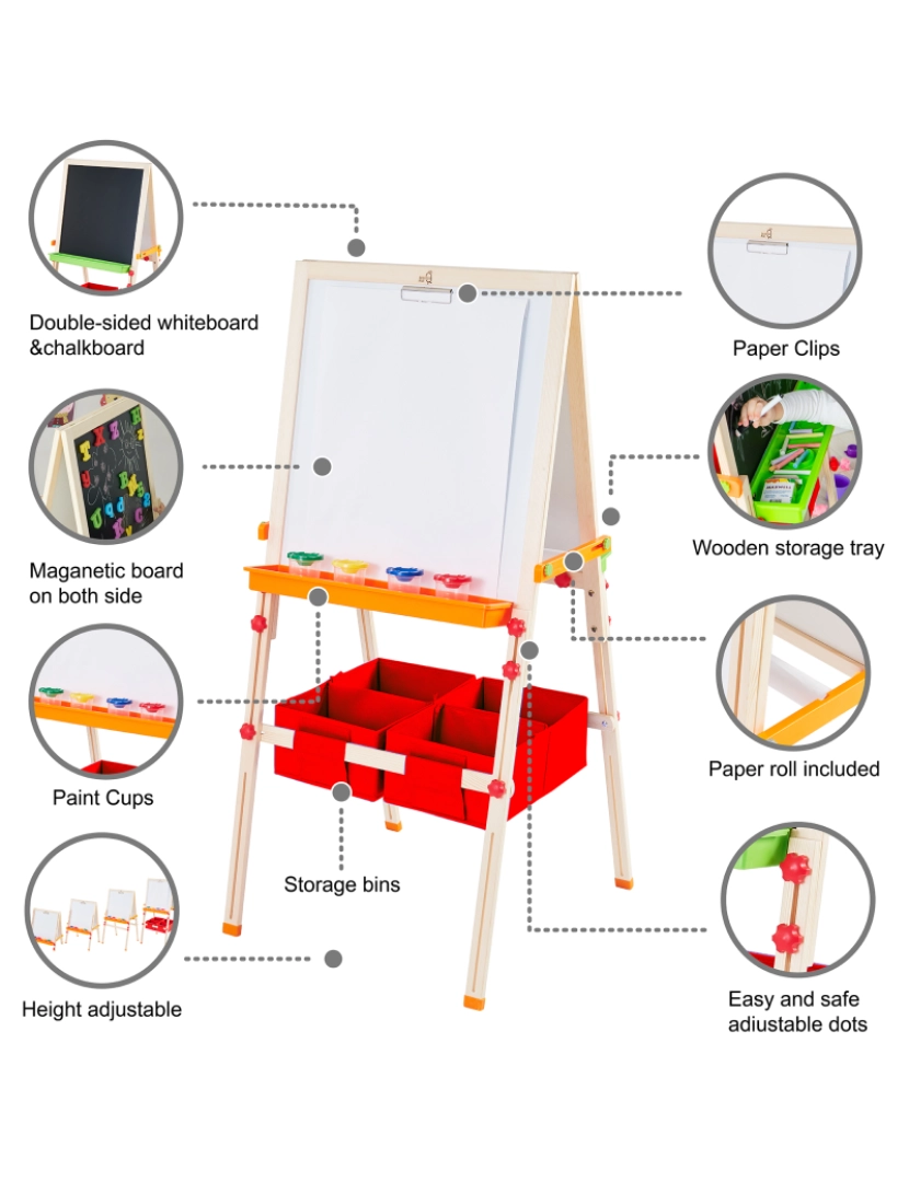 imagem de Teamson Kids - Pequeno artista Vangogh Crianças Easels - Madeira / Vermelho5