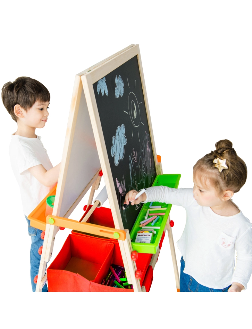 imagem de Teamson Kids - Pequeno artista Vangogh Crianças Easels - Madeira / Vermelho7